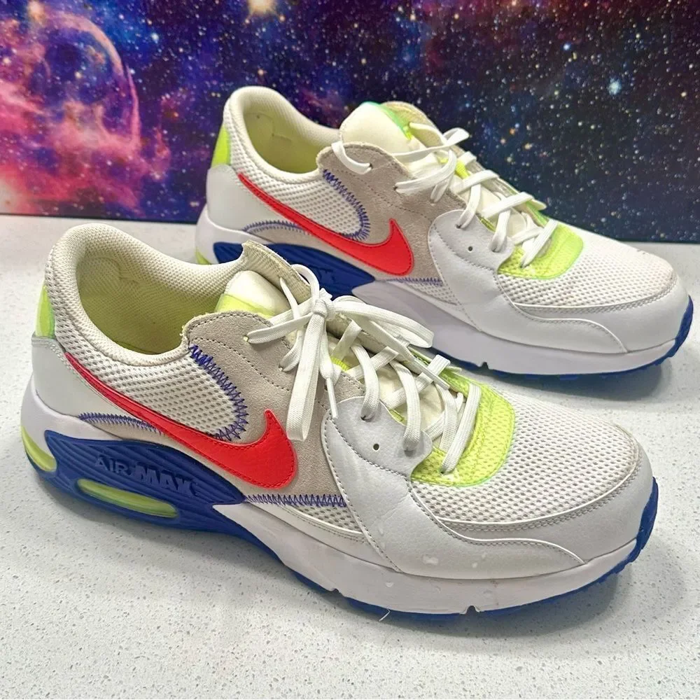 Nike‎ Air Max Excee AMD Shoes Mens Sz 12 Athletic White Retro Neon DD2985-100